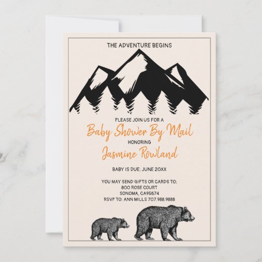Rustic Mama en Babybeer Baby Shower Kaart (Voorkant)
