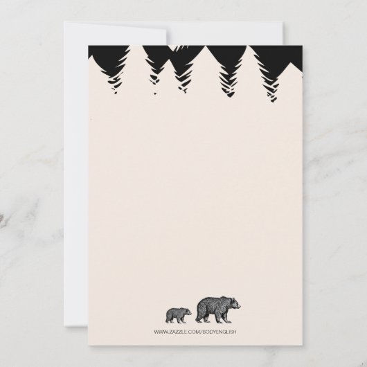 Rustic Mama en Babybeer Baby Shower Kaart (Achterkant)