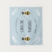 Rustic Mama to Bee Baby Boy Shower Bord Wandkleed (Voorkant)