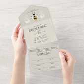 Rustic Mama to Bee Baby shower Invitation All In One Uitnodiging (Afscheurbaar)