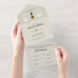 Rustic Mama to Bee Baby shower Invitation All In One Uitnodiging