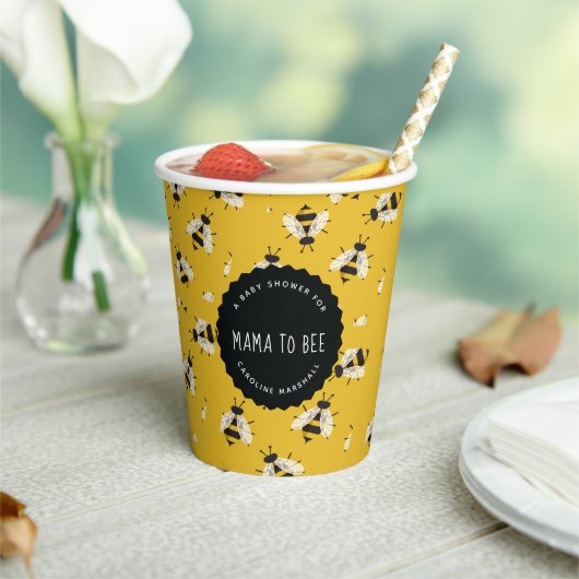 Rustic Mama to bee Baby shower Paper Cup Papieren Bekers (Insitu)