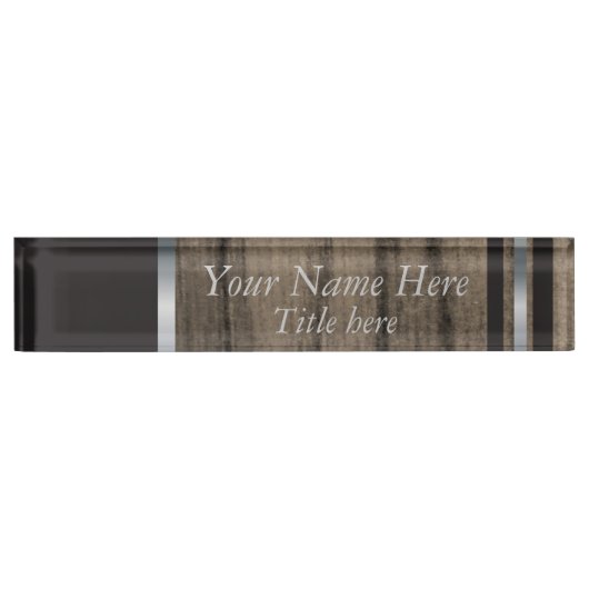 Rustic Manly Styled Name Bord Naambordje (Voorkant)