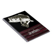 Rustic Mannen Bass Vist Cool Name Notitieboek (Rechterzijde)
