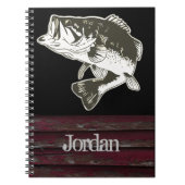 Rustic Mannen Bass Vist Cool Name Notitieboek (Voorkant)
