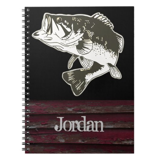 Rustic Mannen Bass Vist Cool Name Notitieboek (Voorkant)