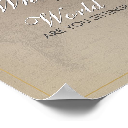 Rustic Map Vrijgezellenfeest-zitplaats Poster (Hoek)