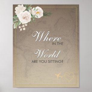 Rustic Map Vrijgezellenfeest-zitplaats Poster