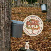 RUSTIC MAPLE herfstkleuren ahornsiroop kraftlabel Ronde Sticker