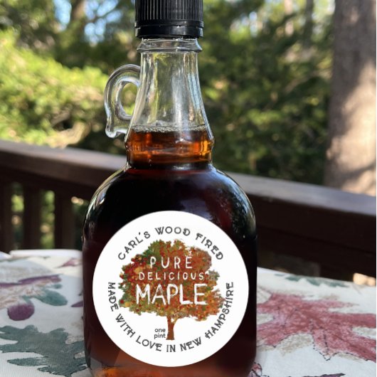 RUSTIC MAPLE herfstkleuren pure ahornsiroop Ronde Sticker