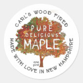 RUSTIC MAPLE herfstkleuren pure ahornsiroop Ronde Sticker (Voorkant)