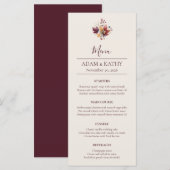 Rustic Maple Leaf Fall Wedding Menu Card (Voorkant / Achterkant)