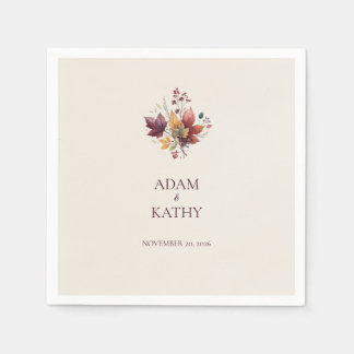 Rustic Maple Leaf Fall Wedding Napkin Servet