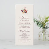 Rustic Maple Leaf Fall Wedding Program Programmakaart (Staand voorkant)