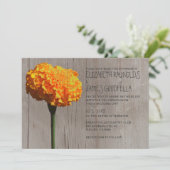 Rustic Marigold Wedding Invitations Kaart (Staand voorkant)