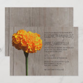 Rustic Marigold Wedding Invitations Kaart (Voorkant / Achterkant)