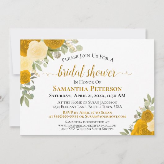 Rustic Marigold & Yellow Boho Rozen Vrijgezellenfe Kaart (Voorkant)