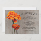 Rustic Marigolds Bridal Shower Invitations Kaart (Voorkant)