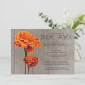 Rustic Marigolds Bridal Shower Invitations Kaart (Staand voorkant)