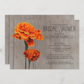 Rustic Marigolds Bridal Shower Invitations Kaart (Voorkant / Achterkant)