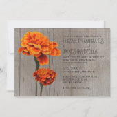 Rustic Marigolds Wedding Invitations Kaart (Voorkant)