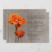 Rustic Marigolds Wedding Invitations Kaart (Voorkant / Achterkant)