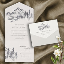 Rustic marinepine Bossen Mountain Sketch Wedding