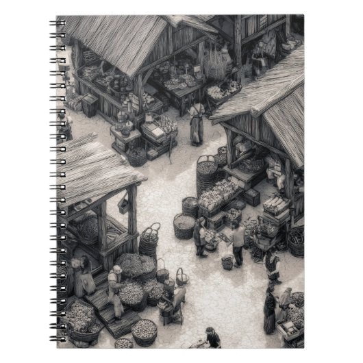 Rustic Market Sketch Sepia Notitieboek (Voorkant)