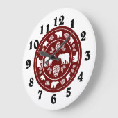 Rustic maroon beer pinecone  grote klok (Hoek)