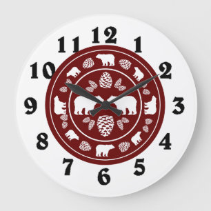 Rustic maroon beer pinecone  grote klok