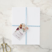 Rustic Maroon Burnt Sinaasappel Floral Vrijgezelle Cadeaulabel (Met Touw)