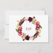 RUSTIC Maroon Floral Wreath Wood RSVP buffet 3979 (Voorkant)