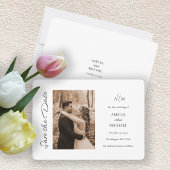 Rustic Maroon Fotobruiloft Save the Date Kaart