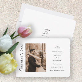 Rustic Maroon Fotobruiloft Save the Date Kaart