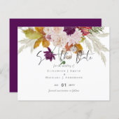 Rustic Maroon Ginger Blush Weddenschap redt de dat (Voorkant / Achterkant)