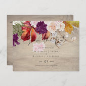 Rustic Maroon Ginger Blush Weddenschap redt de dat Briefkaart (Voorkant / Achterkant)
