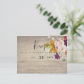 Rustic Maroon Ginger Blush Wedding RSVP Briefkaart (Staand voorkant)