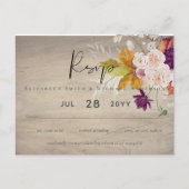 Rustic Maroon Ginger Blush Wedding RSVP Briefkaart (Voorkant)