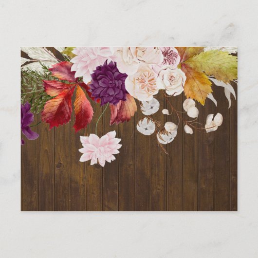 Rustic Maroon Ginger Blush Wedding RSVP Uitnodiging Briefkaart (Achterkant)