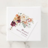 Rustic Maroon Terracotta Flowers Vrijgezellenfeest Bedankjes Labels (In situ)