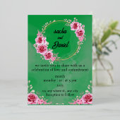 Rustic Maroon Winter Wedding Floral Folie Uitnodig Folie Uitnodiging (Staand Voorkant)