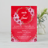 Rustic Maroon Winter Wedding Floral Folie Uitnodig Folie Uitnodiging (Staand Voorkant)