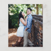 Rustic Maroon Wood Foto Budget Weddenschap (Achterkant)