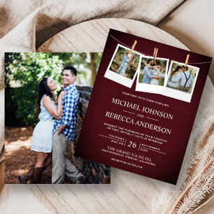 Rustic Maroon Wood Foto Budget Weddenschap