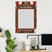 Rustic Marsala Bourgondië Bloem Foto Prop Frame Poster (Thuiskantoor)