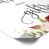 Rustic marsala burgundy boho-kaarten en cadeaubord poster (Hoek)