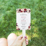 Rustic Marsala Burgundy Wedding Programme Fan Handwaaier<br><div class="desc">Je gast zal graag alle details van je bruiloft lezen op deze mooie Rustic Marsala Burgundy Wedding Fan Programma's! Bekijk al onze overeenkomende objecten in ons Rustic Marsala Burgundy Collectie: https://www.zazzle.com/collections/rustic_burgundy_marsala-119549341348963566</div>