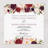 Rustic Marsala Burgundy Wedding Programme Programmakaart (Voorkant)