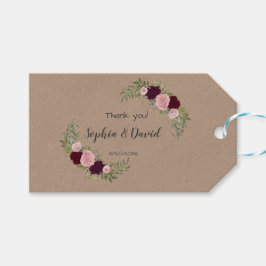 Rustic Marsala Floral Craft Paper Wedding Cadeaulabel