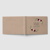 Rustic Marsala Floral Craft Paper Wedding Gastenboek (Volledig)
